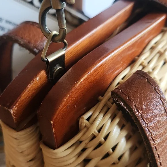 Patricia Nash Spring Wicker Marcianise Satchel/Crossbody & Dust Bag - Picture 13 of 13